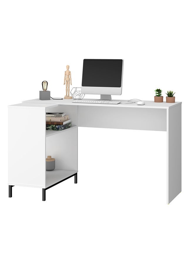 هوم بوكس طاولة مكتبيه منزليه , مكتب وطاولة كمبيوتر ذات جودة عاليه وسهلة التركيب  - ام دي بي 15 ملم لون أبيض 69.5 × 135 × 79.5 سم - Image 1