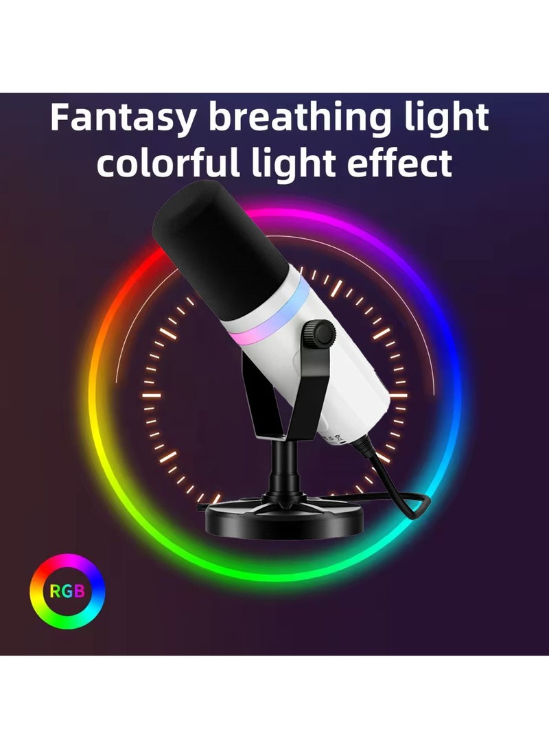 جوشبيرغ ميكروفون XLR/USB ديناميكي مزدوج الاستخدام RGB ميكروفون للمسابقات الحاسوبية وميكروفون تسجيل الهاتف المحمول والكمبيوتر - Image 3