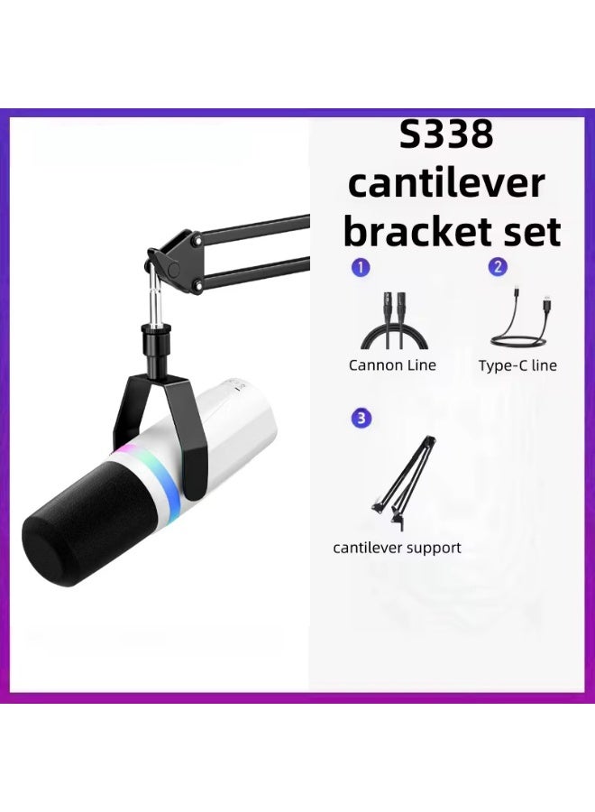 جوشبيرغ ميكروفون XLR/USB ديناميكي مزدوج الاستخدام RGB ميكروفون للمسابقات الحاسوبية وميكروفون تسجيل الهاتف المحمول والكمبيوتر - Image 5