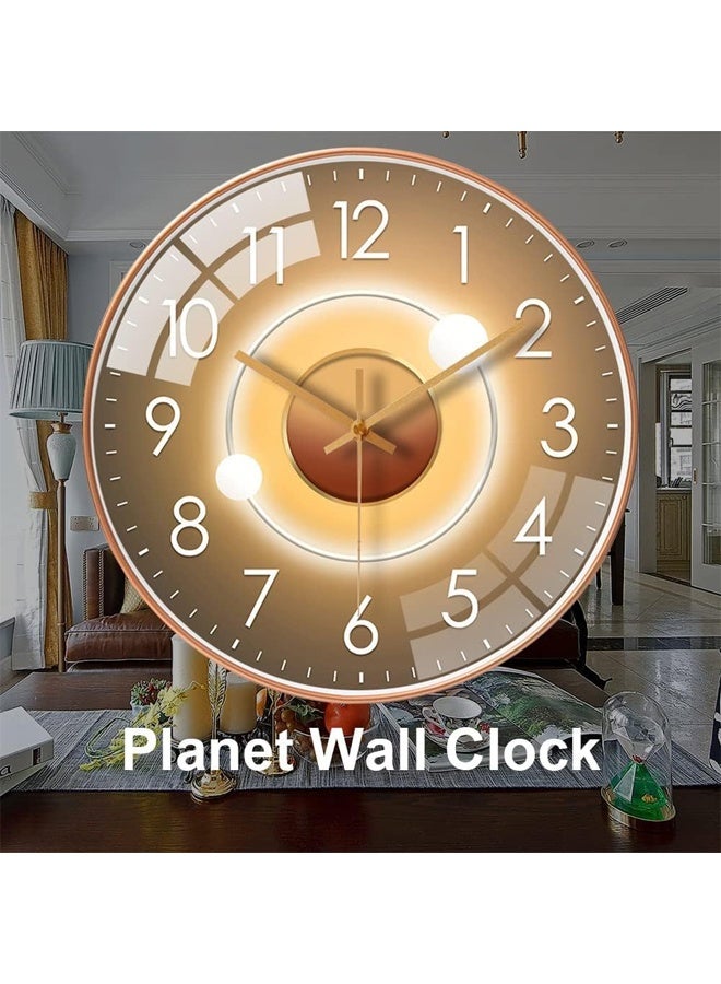 DUNISO 12 Inch Wall Clock,3D Curved Glass Large Wall Clock,Silent Non-Ticking Round Decorative Quartz Clock,for Office Home Bathroom Kitchen Bedroom School - Image 2