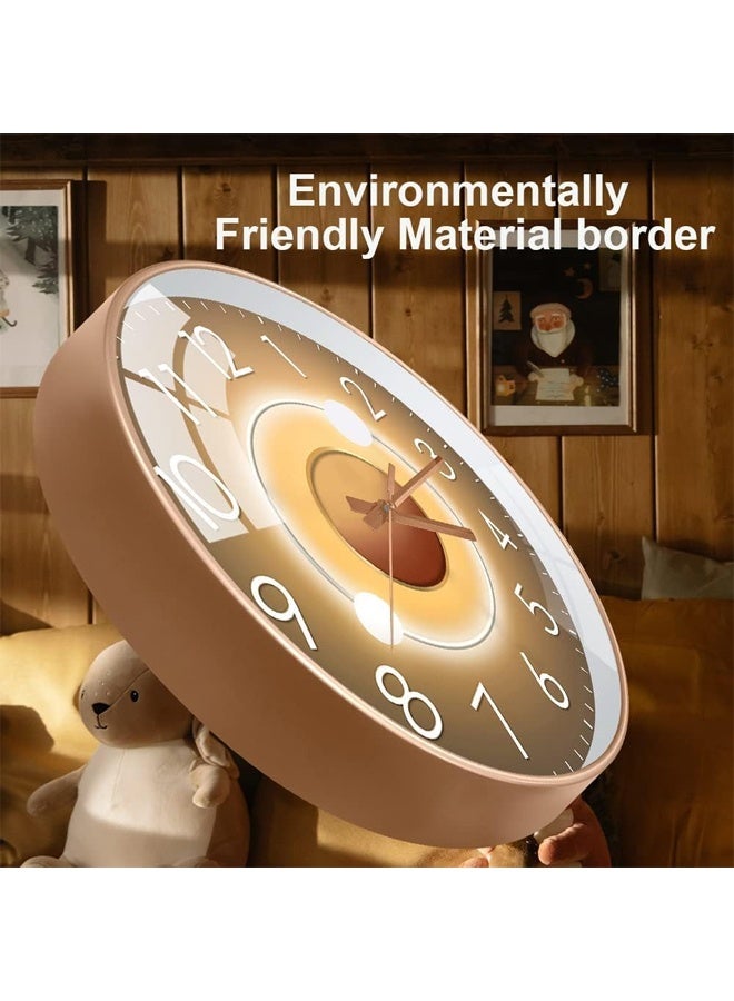 DUNISO 12 Inch Wall Clock,3D Curved Glass Large Wall Clock,Silent Non-Ticking Round Decorative Quartz Clock,for Office Home Bathroom Kitchen Bedroom School - Image 3