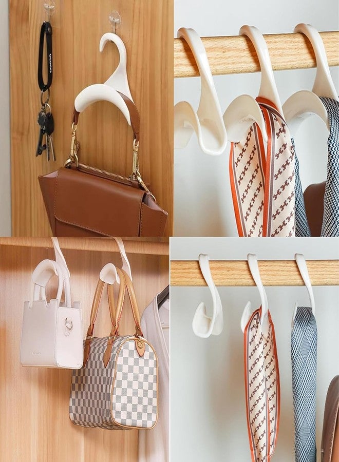 RupeeRise 10 Pcs Bag Hanger, Bag Holder for Table, Purse Hanger for Wardrobe, Handbag Storage Organizer, Hanger Hook for Space-Saving Closet Organization, White Bag Hooks for Handbags - Image 4