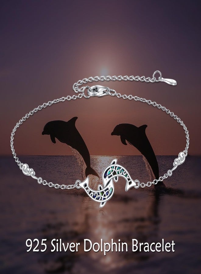 Vadmans Dolphin Bracelet 925 Sterling Silver Best Friend Double Dolphin Bracelet Waves Ocean Jewelry Gifts for Women - Image 4