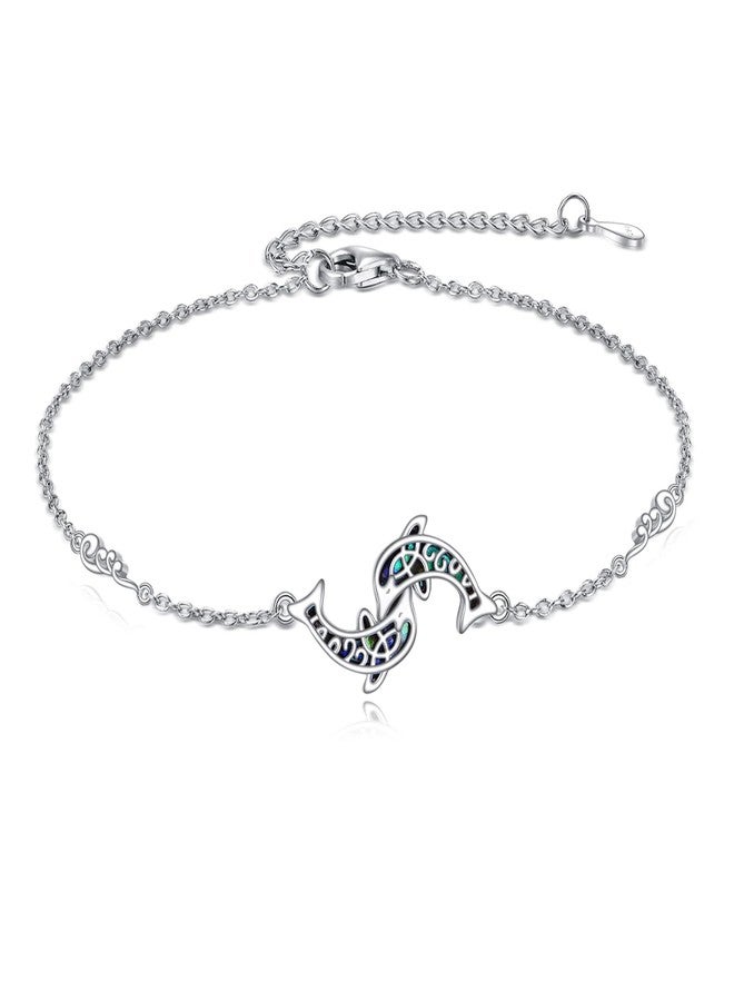 Vadmans Dolphin Bracelet 925 Sterling Silver Best Friend Double Dolphin Bracelet Waves Ocean Jewelry Gifts for Women - Image 1