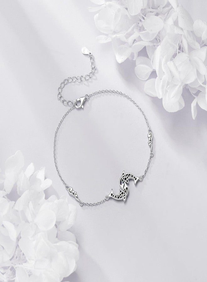 Vadmans Dolphin Bracelet 925 Sterling Silver Best Friend Double Dolphin Bracelet Waves Ocean Jewelry Gifts for Women - Image 5