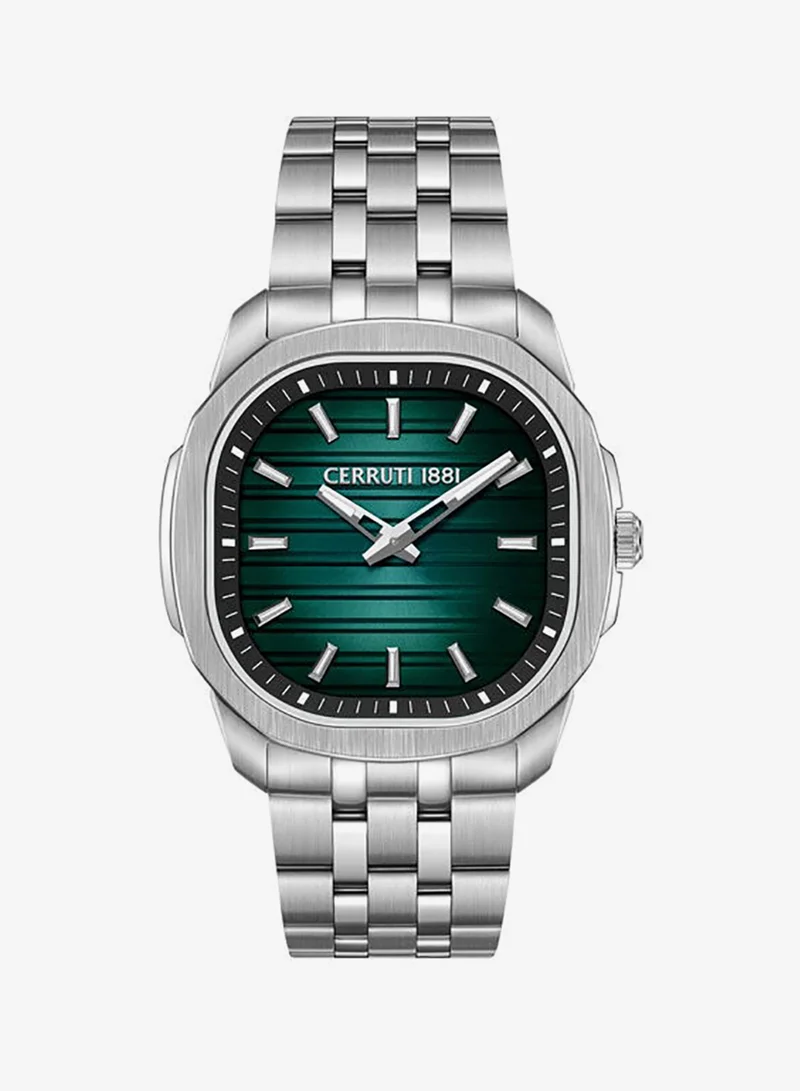 شيروتي 1881 Merano Dark Green Dial, Stainless Steel Bracelet, Analog Watch for Men, 41mm
