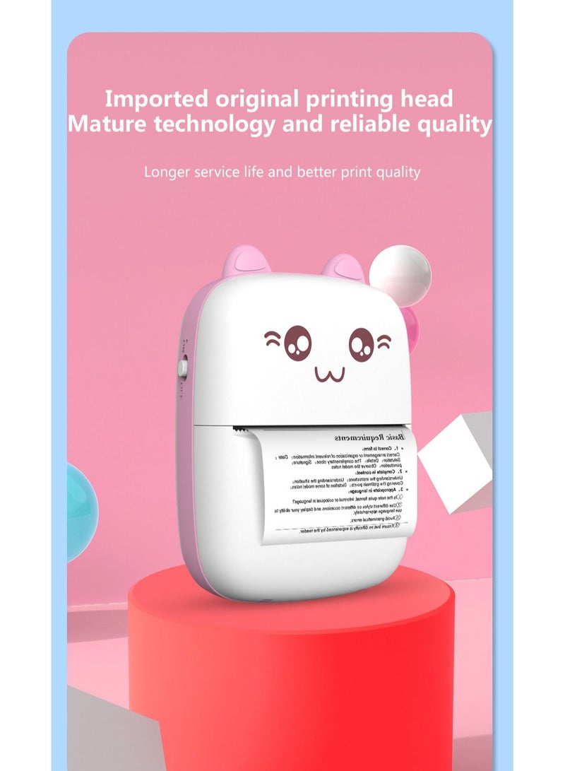 Mini Thermal Label Printer Smart Pocket Portable Photo Printer For Phone Wireless Bluetooth Adhesive Miniprint W Printing Paper - Image 2