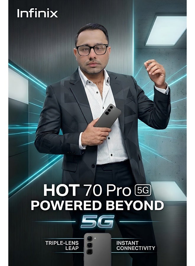 Infinix Hot 70 Pro Dual SIM 5G + Smartphone 6GB RAM 256GB Storage Night Pulse - Middle East Version - Image 4