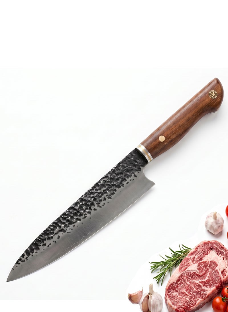 DAMASCO Japanese Knife, forged with wooden handle,  Hand Forged 5 Layers High Carbon 5Cr15Mov Steel Rosewood Handle Chef Knife - Image 1