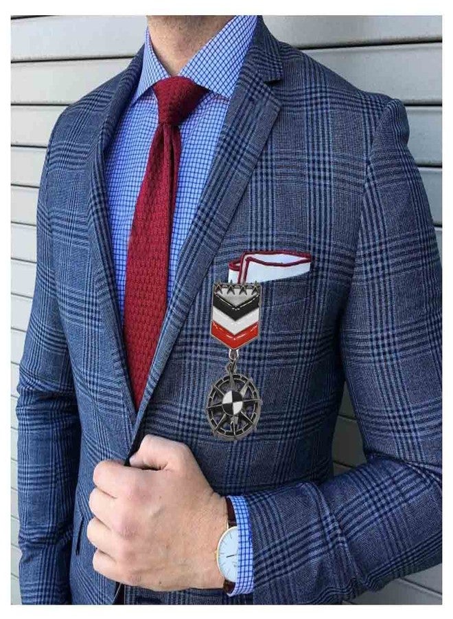 Sullery Party Gift Shipwheel Medal Brooch Pin Badge Lapel Pin Multicolor Zinc Alloy Brooch For Men Women - Image 2