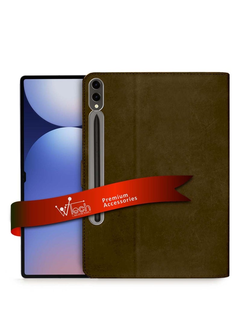 دبليو تيك سامسونج جالاكسي تاب S10+ / S10 Plus 5G 2024 (12.4 بوصة) X820 X826B غطاء غطاء فليب جلد WTech PU جلد - بني غامق - Image 1
