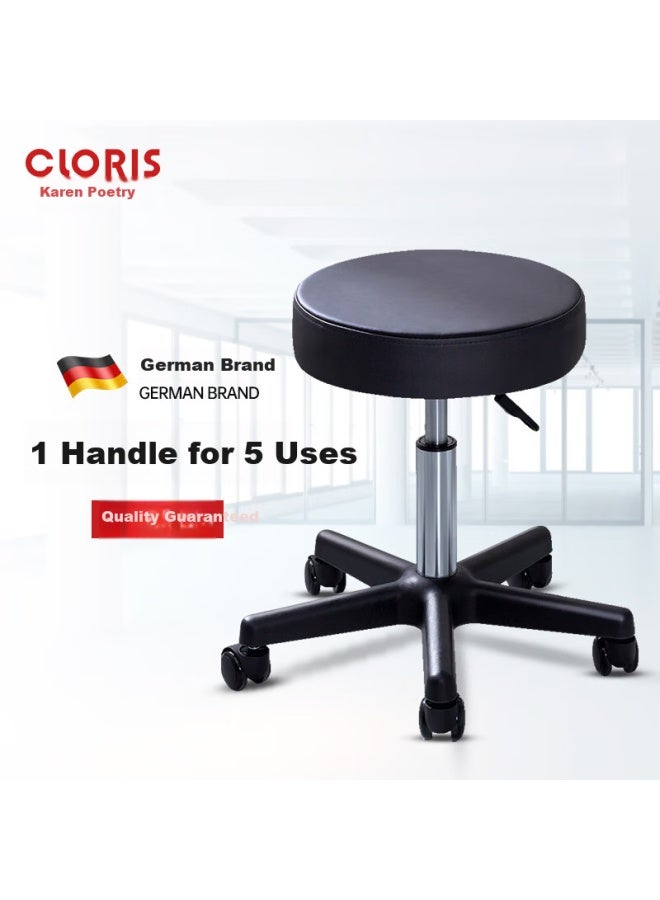 Cloris Karen Poetry Adjustable Rotating Bar Stool Beauty Home Kitchen Laboratory High Stool With Wheels Bar Chair H101 - Image 4