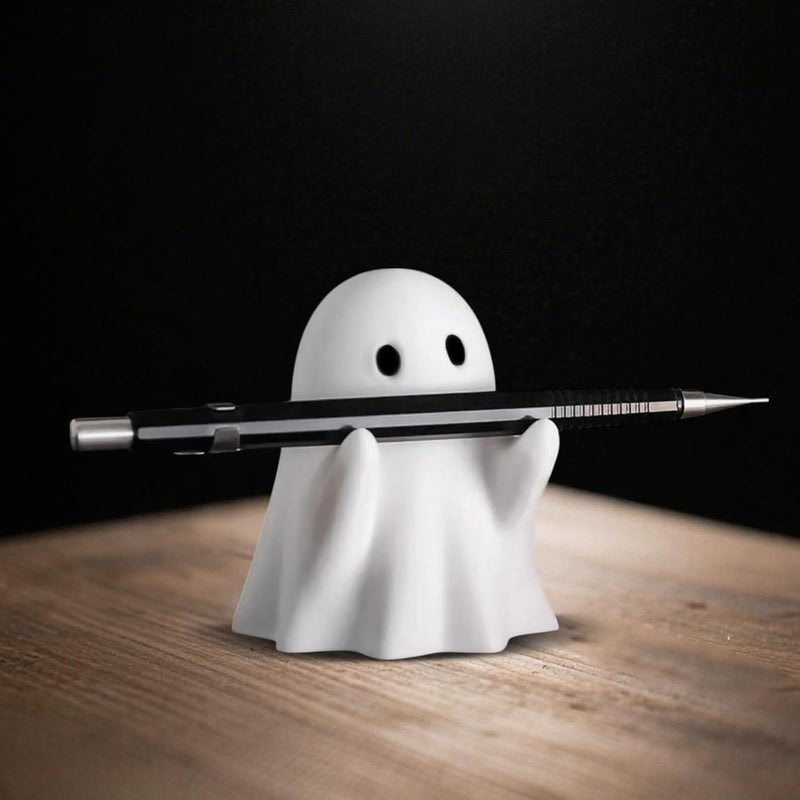 OFDNE Halloween Ghost Figurine - Spooky Resin Pen Holder Statue, Cute Decor for Halloween Decorations Indoor, Funny Porch and Indoor Spooky Home Decor Gifts - Image 4