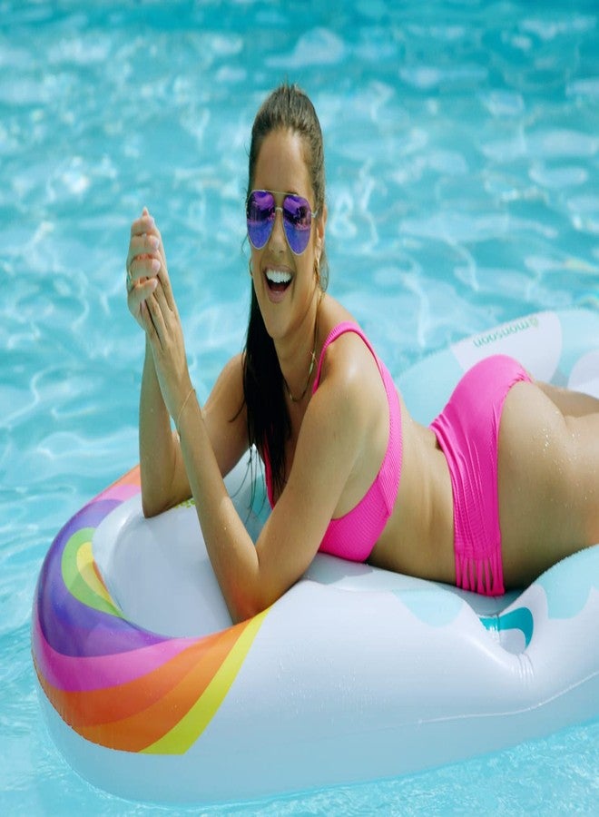 monsoon [SNOOZER] Inflatable Pool Float Raft for Adults Swimming Pool Lounger with Cupholders - Image 1