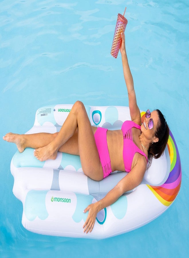 monsoon [SNOOZER] Inflatable Pool Float Raft for Adults Swimming Pool Lounger with Cupholders - Image 4
