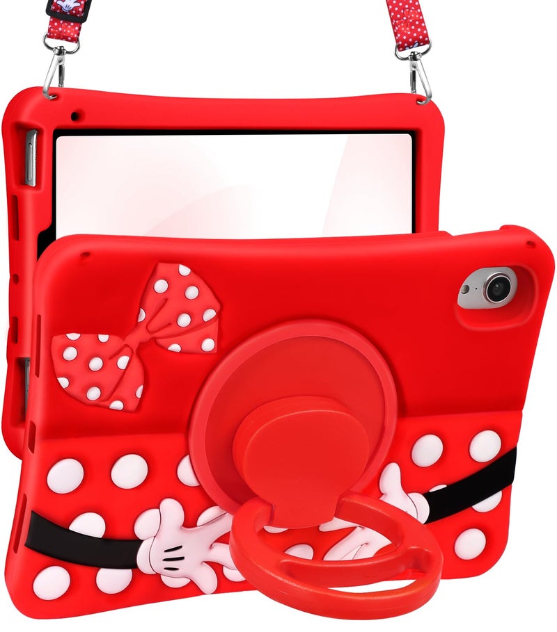 Lotadilo Cute Case for iPad mini 7 2024 (A17 Pro) / Mini 6 Case 8.3 Inch 2021- Silicone 3D Design Red Point for Girls Women Teens Girly Kawaii Funny Cartoon Soft Stand for with Lanyard - Image 1