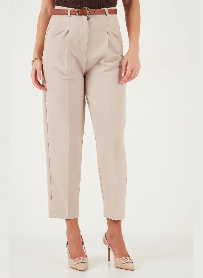 Lela  Lela Regular Fit High Waist Straight Leg Belted Trousers Women's TROUSERS 68350938 for Women | Best Price UAE