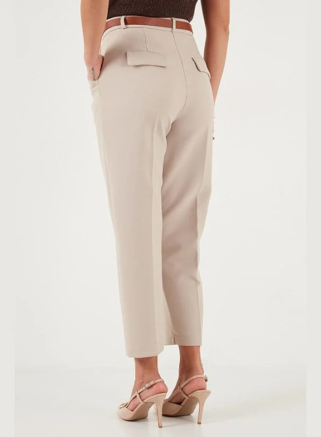 Lela  Lela Regular Fit High Waist Straight Leg Belted Trousers Women's TROUSERS 68350938 for Women | Best Price UAE