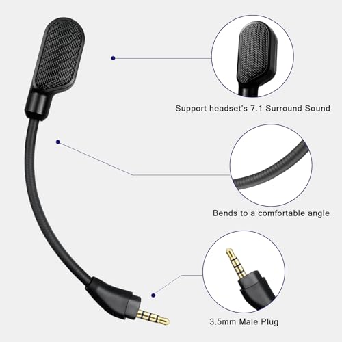 REEYEAR Upgraded Mic Replacement fits for HyperX Cloud III Wired/Wireless Gaming Headphone, Detachable Noise Cancellation Backup Microphone for Crystal Gaming Voice Chat - Image 5