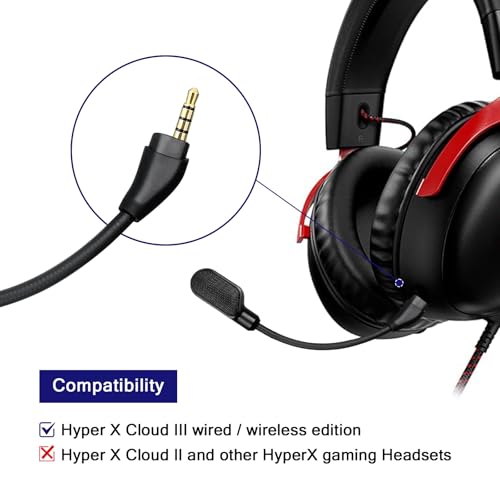 REEYEAR Upgraded Mic Replacement fits for HyperX Cloud III Wired/Wireless Gaming Headphone, Detachable Noise Cancellation Backup Microphone for Crystal Gaming Voice Chat - Image 2