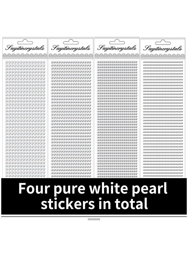 3090 قطعة، 4 أوراق من ملصقات أحجار الراين، 3/4/5/6 مم، أحجار الراين الحرفية ذاتية اللصق، أحجار الراين للوجه والعينين والمكياج والشعر والجسم - Image 2