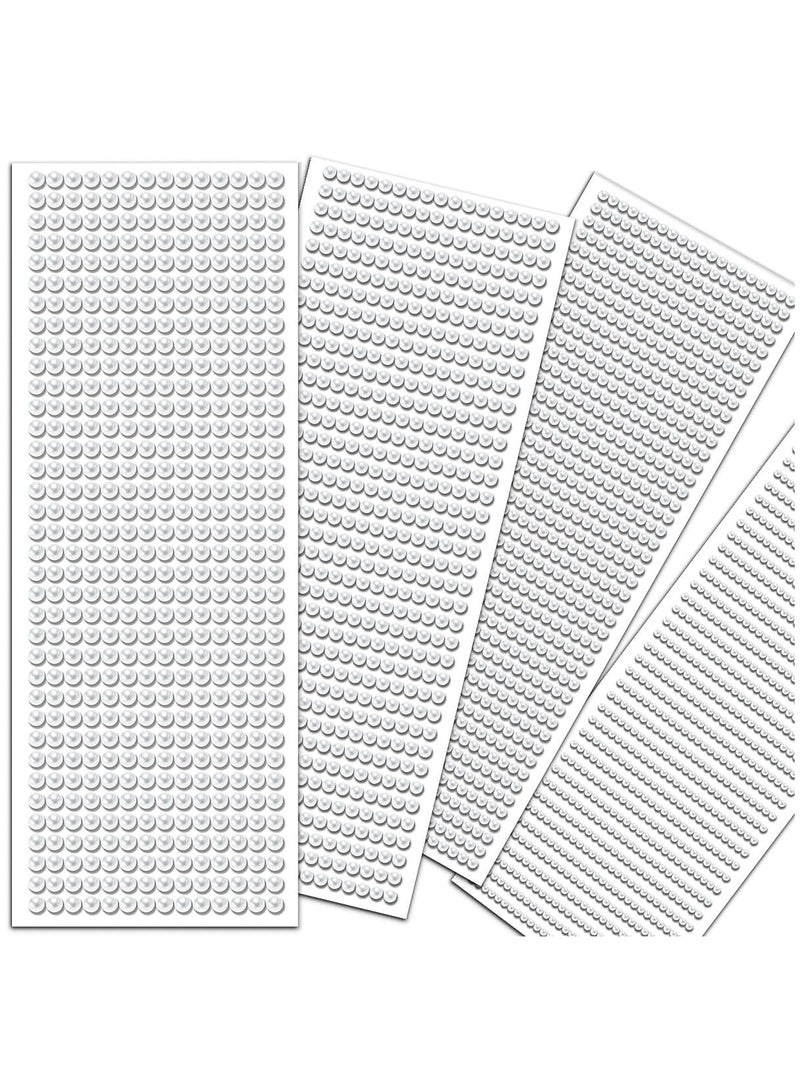 3090 قطعة، 4 أوراق من ملصقات أحجار الراين، 3/4/5/6 مم، أحجار الراين الحرفية ذاتية اللصق، أحجار الراين للوجه والعينين والمكياج والشعر والجسم - Image 1