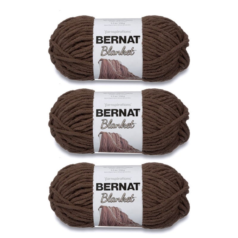 Bernat Blanket Taupe Yarn - 3 Pack of 150g/5.3oz - Polyester - 6 Super Bulky - 108 Yards - Knitting/Crochet - Image 1