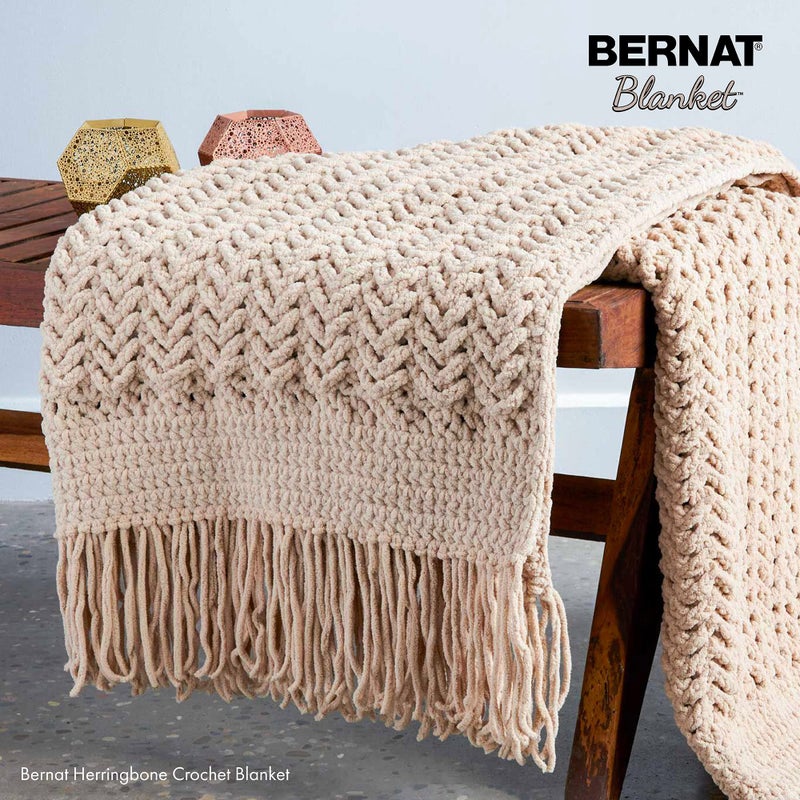 Bernat Blanket Taupe Yarn - 3 Pack of 150g/5.3oz - Polyester - 6 Super Bulky - 108 Yards - Knitting/Crochet - Image 5