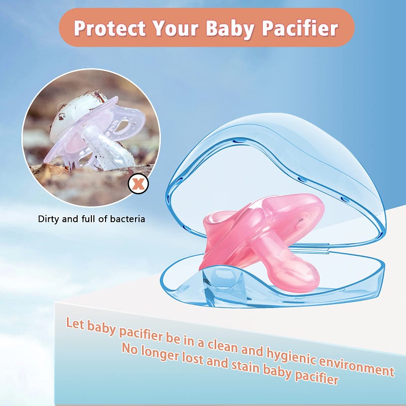 Smlpuame Pacifier Case,6 Pack BPA Free Pacifier Holder Case,Transparent Container Box for Baby Binkyï¼ˆNot Included),Essential Pacifier Accessories,Alway Keep Paci Clean,Easy to Clean(Blue) - Image 2