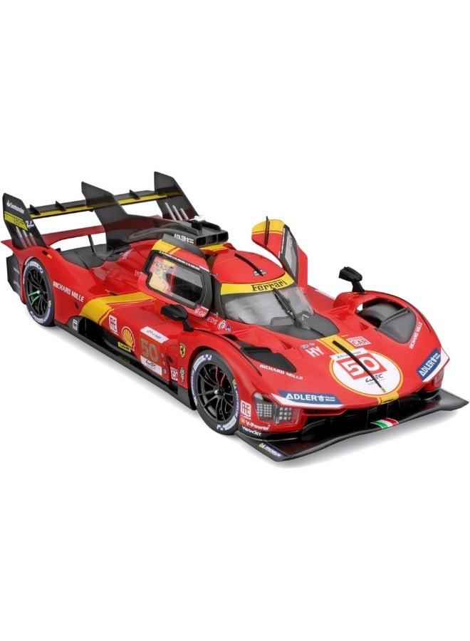 Bburago Bburago LeMans 24h 2024 Ferrari 499P #50 Die-cast Car (Red, 1:18)  - Image 3