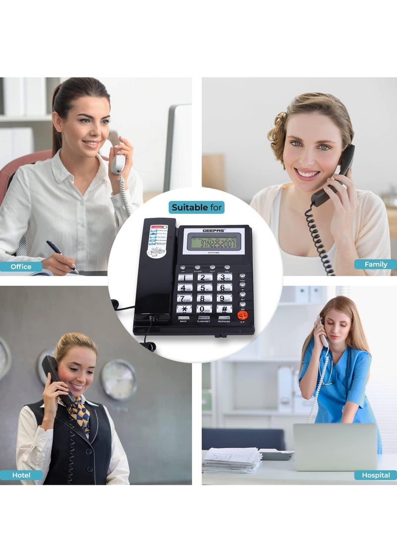 GEEPAS Geepas GTP7185 Executive With Caller ID and 3-Mode IDD Key Lock , Caller ID Recording 15 Out and 50 Incoming Calls With Auto Redial, Addition FSK and DTMF Dual System with Loud Speaker for Hands Free  - Image 5