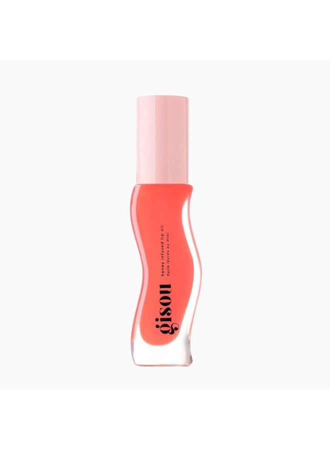 Gisou Honey Infused Lip Oil – Hydrating & Glossy Lip Oil with Mirsalehi Honey &  Non-Sticky Shine, Bee-lini Peach, 0.27 Fl Oz - Image 1