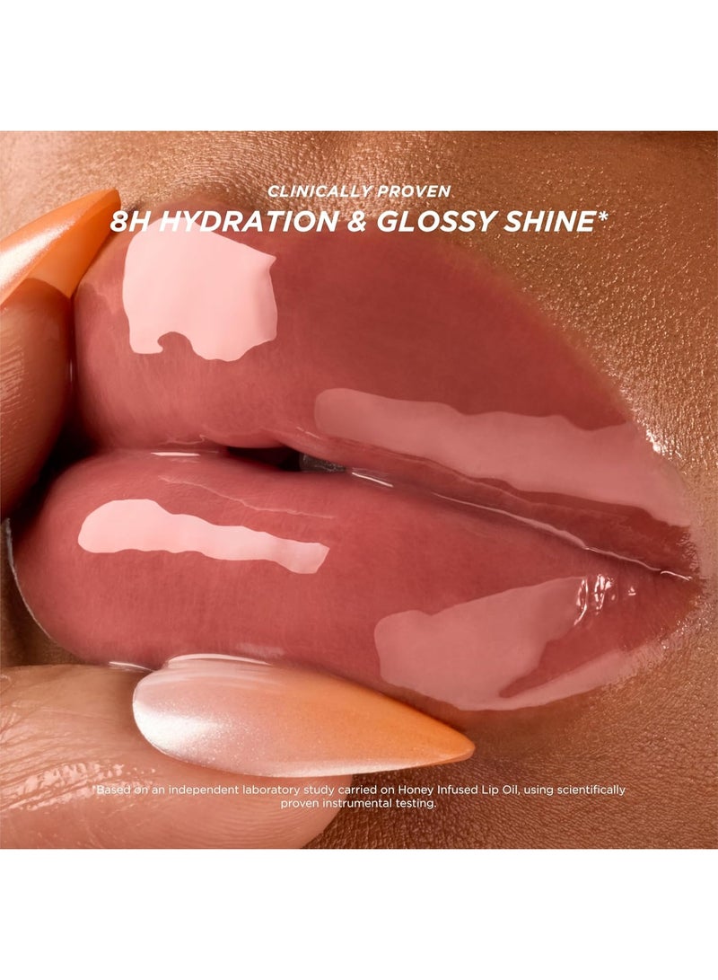 Gisou Honey Infused Lip Oil – Hydrating & Glossy Lip Oil with Mirsalehi Honey &  Non-Sticky Shine, Bee-lini Peach, 0.27 Fl Oz - Image 3