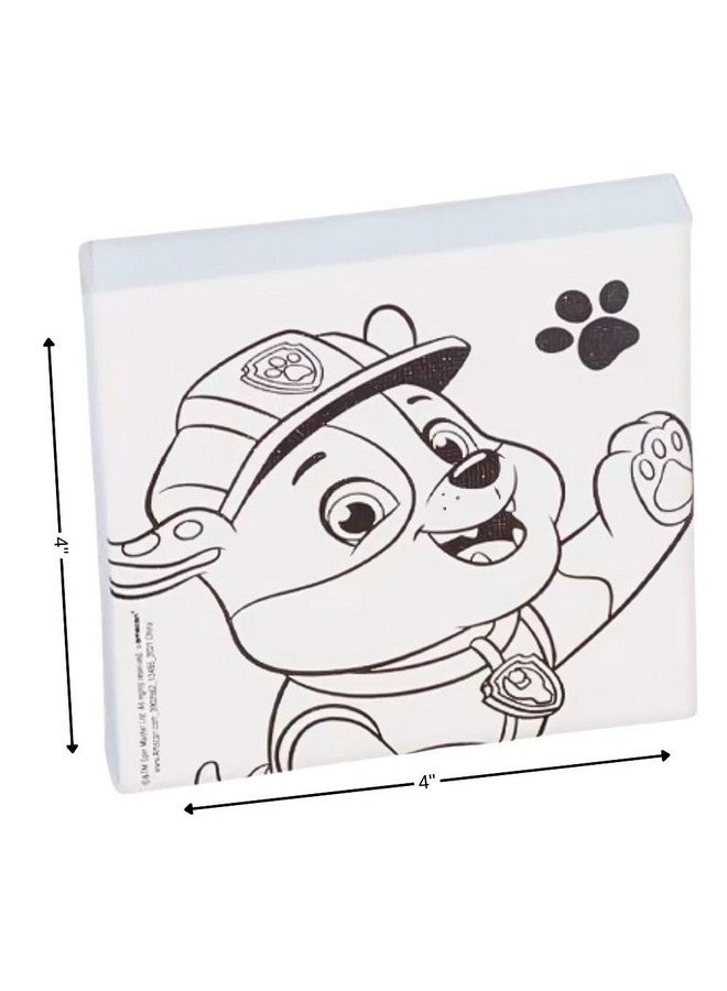 Amscan Paw Patrol DIY Canvas Painting Set - 4 Colorful 4"x4" Canvases, 1 Paint Brush, 6 Vibrant Paints - Unleash Creativity & Foster Imagination - Perfect Gift for Kids Art Lovers - Image 2