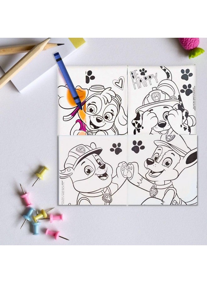 Amscan Paw Patrol DIY Canvas Painting Set - 4 Colorful 4"x4" Canvases, 1 Paint Brush, 6 Vibrant Paints - Unleash Creativity & Foster Imagination - Perfect Gift for Kids Art Lovers - Image 3