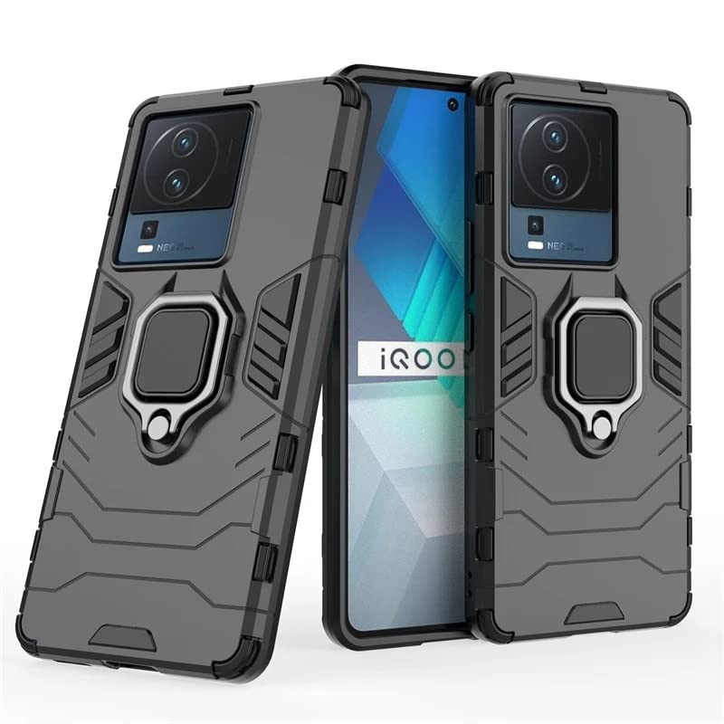 Spazy Case® iQOO Neo 7 5G / Neo 7 Pro 5G Back Cover | Dual Layer Armor Defender Full Body Protective + PC Hybrid Kickstand Back Case for iQOO Neo 7 5G / Neo 7 Pro 5G - Image 1