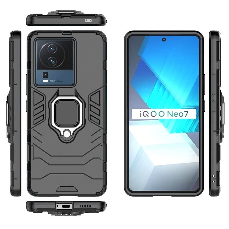 Spazy Case® iQOO Neo 7 5G / Neo 7 Pro 5G Back Cover | Dual Layer Armor Defender Full Body Protective + PC Hybrid Kickstand Back Case for iQOO Neo 7 5G / Neo 7 Pro 5G - Image 4