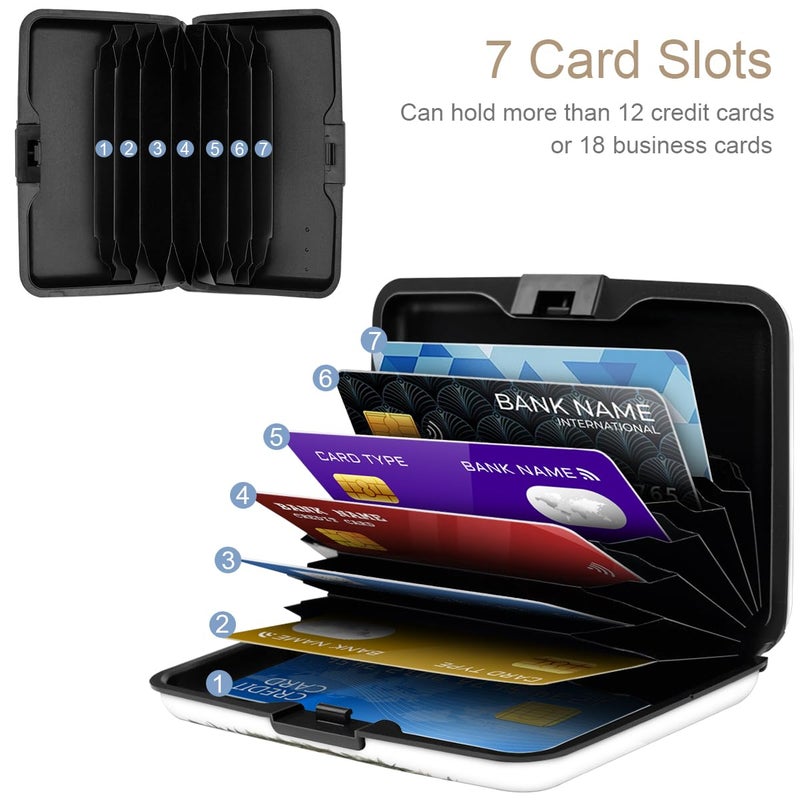 Coco Rossi Credit Card Holder RFID Aluminum Wallet Card Case Mini Business Cards Holder Metal ID Case for Men Women, Cat & Books - Image 3