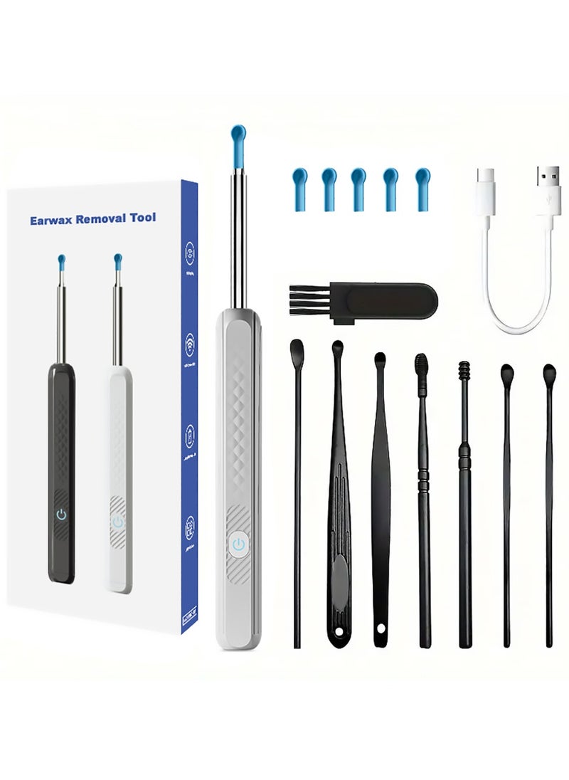 MileMelo Ear Wax Removal, 1080P HD Ear Wax Removal Tool Camera Ear Wax Removal Kit Ear Camera Otoscope with 6 LED Light for iOS and Android (White)  - Image 1