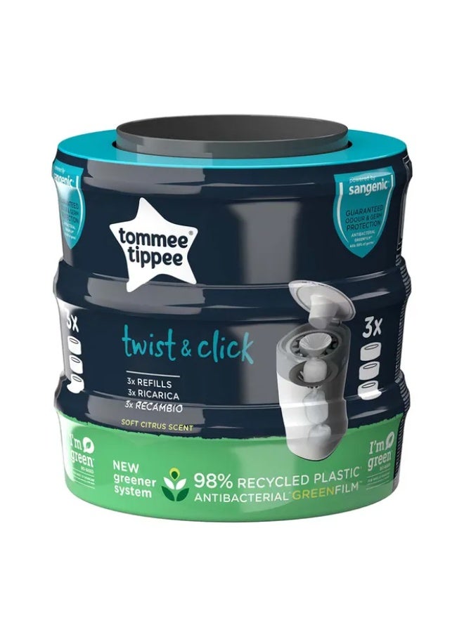 Tommee Tippee UK Tommee Tippee - Sangenic Nappy Disposal Refill Cassette - Pack of 3