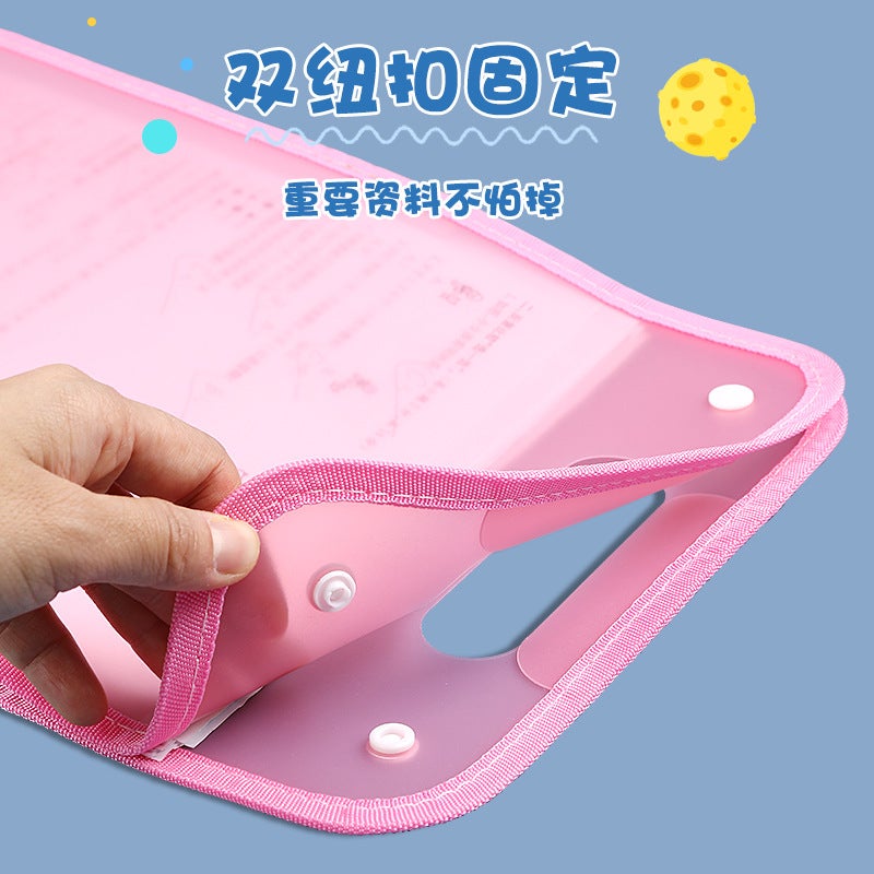 A4 Vertical Organ Bag Portable Folder Student Multi-Layer Large Capacity Test Paper Storage Bag Ins High-Value Test Paper - Image 4