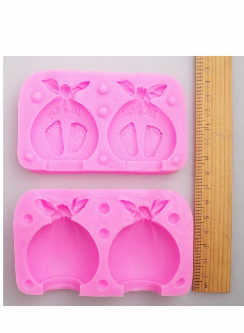 Excefore Baby Shower Silicone Candle Mold, 3D Foot Soap Mold Fondant DIY Cake Decorating Candy Chocolate Mould (Boy & Girl)  - Image 4