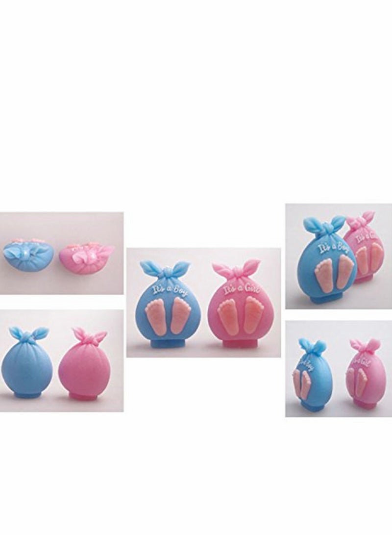 Excefore Baby Shower Silicone Candle Mold, 3D Foot Soap Mold Fondant DIY Cake Decorating Candy Chocolate Mould (Boy & Girl)  - Image 3