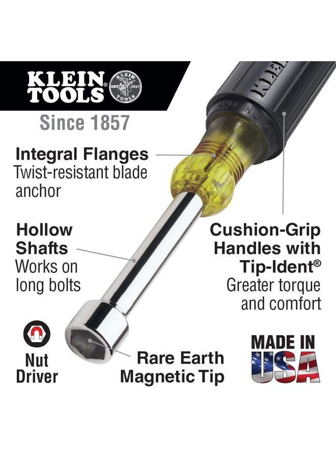 Klein Tools 630-5/16M 5/16-Inch Magnetic Tip Nut Driver with 3-Inch Hollow Shaft, Made in USA - Image 2