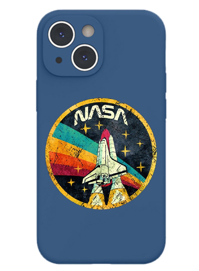 Theodor Protective Slim Fit Case Liquid Silicone Cover with Full Body Protection Anti-Scratch Shockproof Case For iPhone 14 Blue  - Nasa - Image 1