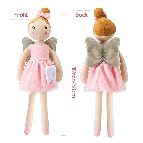 free-space Tooth Fairy Soft Plush Ballet Doll with Little Tooth Bag Christmas Holiday Birthday Gifts for Kids - Image 2