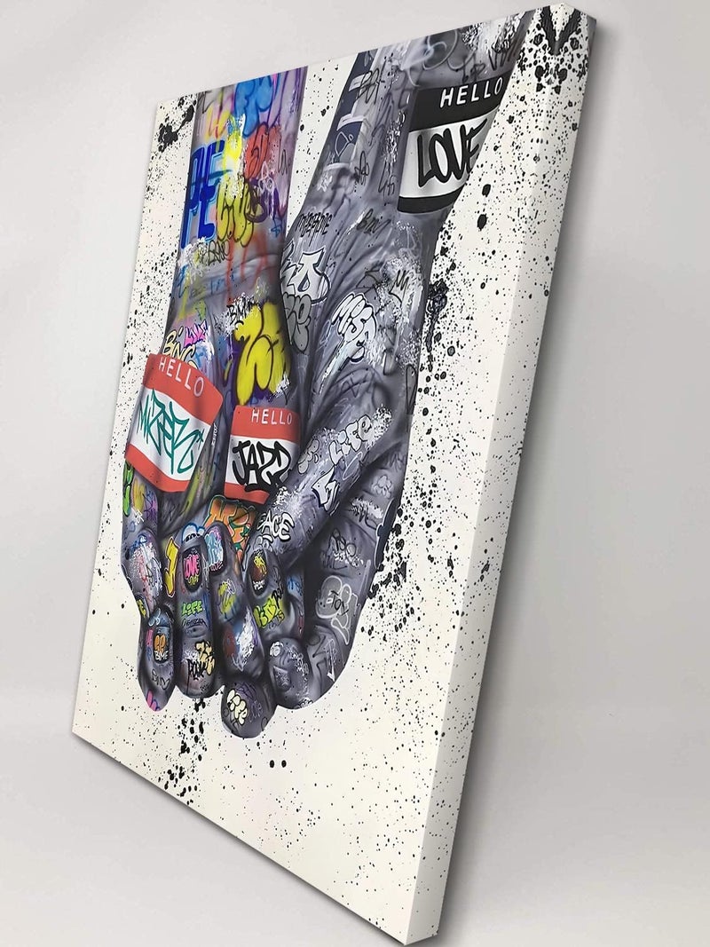 Mistyefly Graffiti Wall Art Graffiti Art Wall Decor Colorful Paintings for Wall Graffiti Wall Decor Graffiti Decor Wall Street Art Graffiti Canvas Wall Art Love Bedroom for Living Room Decor (12''Wx18''H) - Image 2