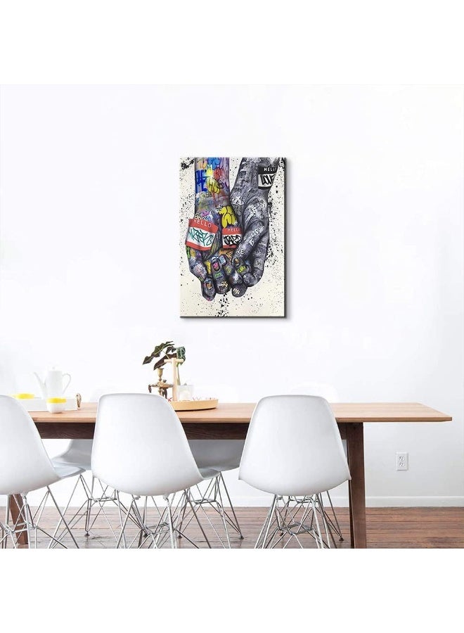 Mistyefly Graffiti Wall Art Graffiti Art Wall Decor Colorful Paintings for Wall Graffiti Wall Decor Graffiti Decor Wall Street Art Graffiti Canvas Wall Art Love Bedroom for Living Room Decor (12''Wx18''H) - Image 4