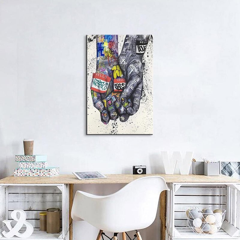 Mistyefly Graffiti Wall Art Graffiti Art Wall Decor Colorful Paintings for Wall Graffiti Wall Decor Graffiti Decor Wall Street Art Graffiti Canvas Wall Art Love Bedroom for Living Room Decor (12''Wx18''H) - Image 3