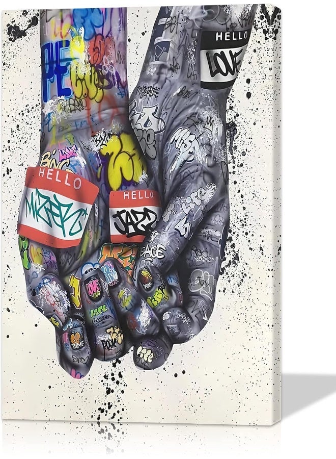 Mistyefly Graffiti Wall Art Graffiti Art Wall Decor Colorful Paintings for Wall Graffiti Wall Decor Graffiti Decor Wall Street Art Graffiti Canvas Wall Art Love Bedroom for Living Room Decor (12''Wx18''H) - Image 1